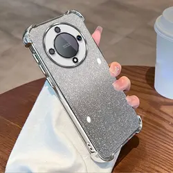 Glitter Plating Clear Protective Case - Shockproof TPU Cover with Enhanced Corner Protection for HONOR Magic8 Lite (TM)