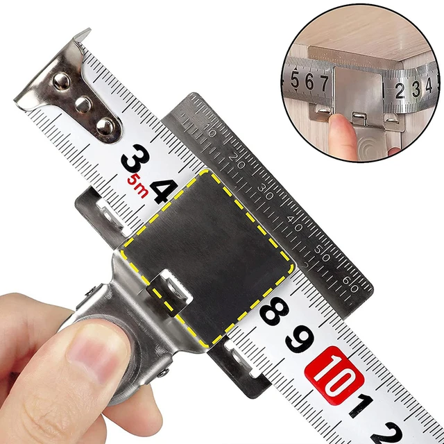 Measuring Tape Clip Tool Matey Measure Clip Corners Clamp Holder Fixed  Ruler Marking Measuring Tool for Most Tape Measures