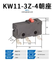 5 - Pack New Micro Roller Lever Arm Limit Switches - Normally Open/Close, 5A 125V/250V (KW11 - 3Z - 4)