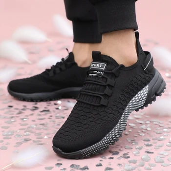 أحذية الجري للنساء أحذية رياضية خفيفة الوزن قابلة للتنفس في الهواء الطلق للنساء مصممة بشبكة رياضية برباط للتدريب الرياضي 3