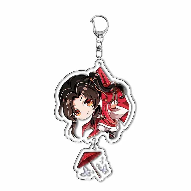 Anime Heaven Official's Blessing Keychain Tian Guan Ci Fu Acrylic Figure Bunny Charms Keyring Key Bag Pendant Trinket Accessorie