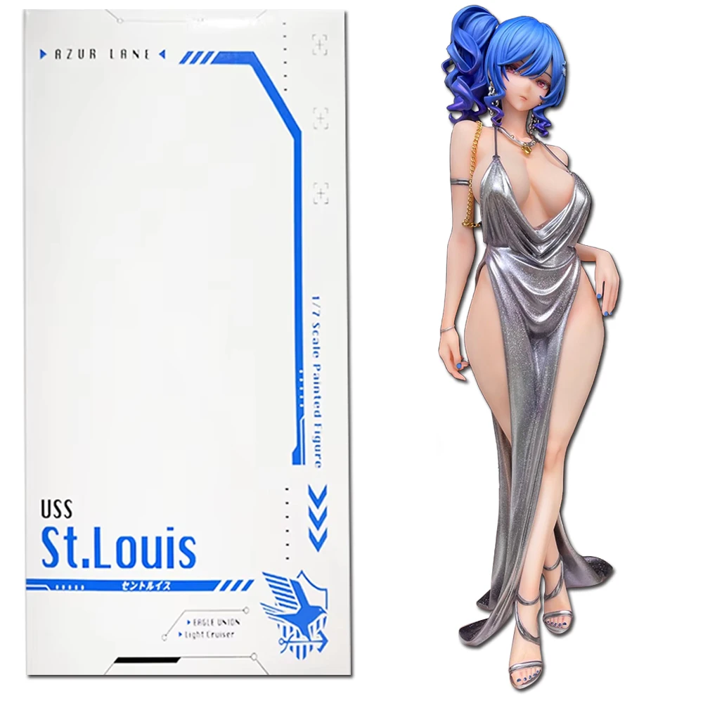 26CM Anime Game Azur Lane USS St. Louis Figure St Louis Dress Ver Hentai Adult Toys Sexy Female Action Figures Nude Anime Doll