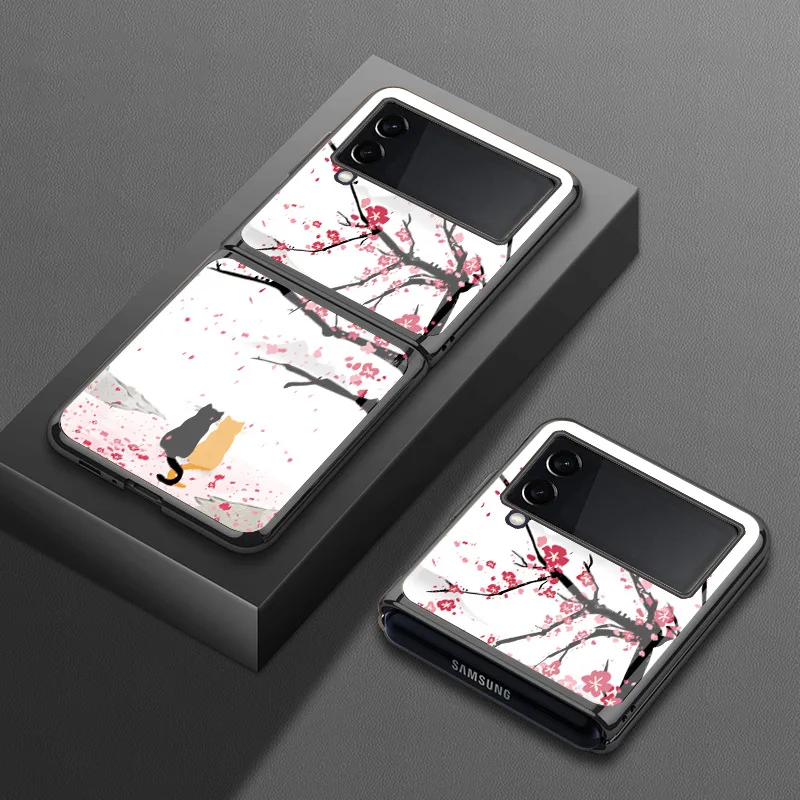 

Чехол Z Flip 3 для Samsung Galaxy Z Flip 3 Z Flip3 5G Lamei Cat