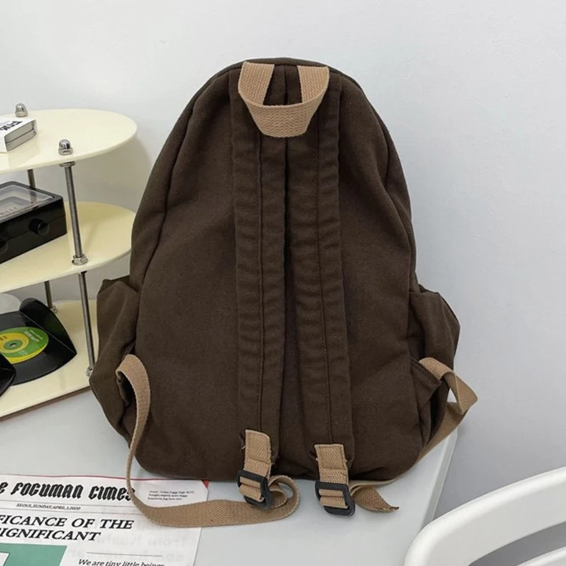 Japanese Adult Teens Casual School Bag Harajuku Women Men Canvas Laptop Backpack College Student Large Capacity Rucksack Bookbag 5