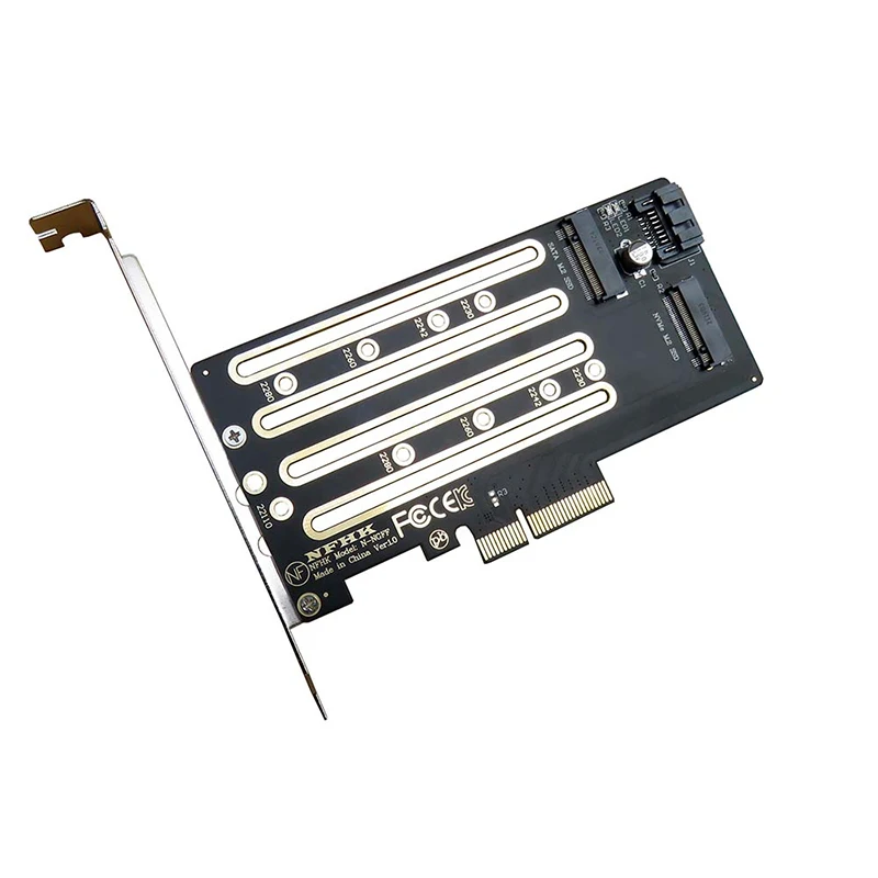 NVMe M.2 SSD To PCIe 3.0 4.0 x4 SATA M.2 SSD To SATA dual-purpose Adapter 1pc With Bracket ssd adapter card m.2 to pcie adapter m.2 expansion card pcie adapter card pcie expansion card