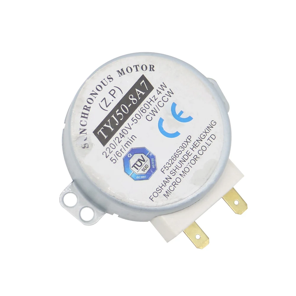 AC 220-240V 4W 6RPM 48mm Dia Micro Synchronous Motor Warm Air Blower 50/60Hz CW/CCW TYJ50-8A7 Microwave Oven Tray Motor