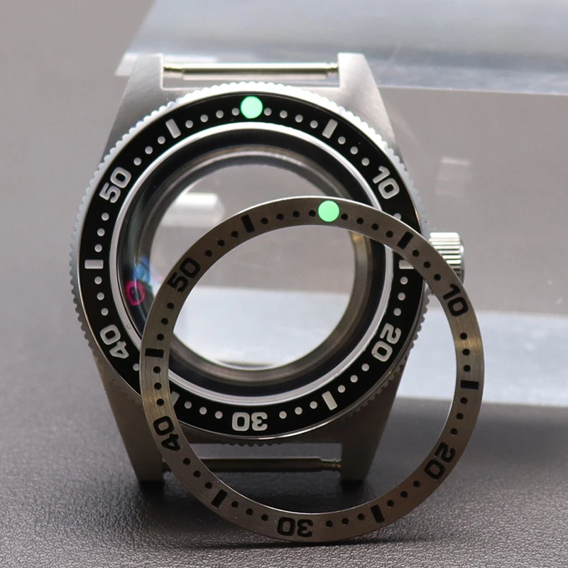 40mm Silbernes Uhrengehäuse Stahl/Legierung Lünette für NH35 NH36 NH38/34 Uhrwerk AR Saphirglas 28,5mm Zifferblatt Mod Seiko 62MAS Tauchergehäuse – Detail 4