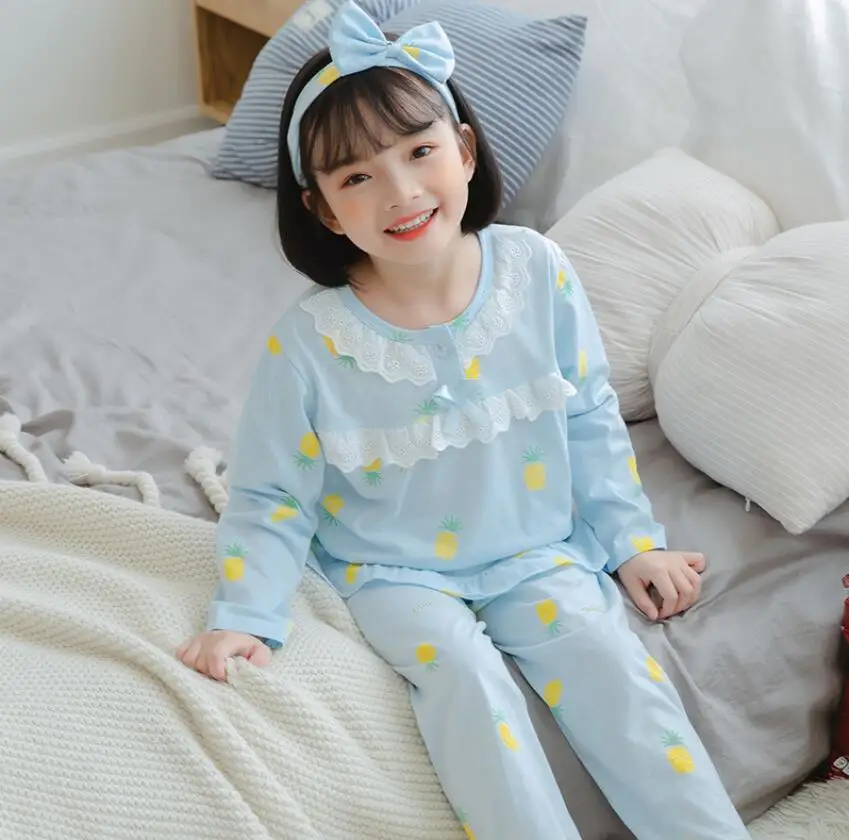 Baby Girls Pajamas Autumn Long Sleeved Children's Clothing Sleepwear Teen  Nightwear Cotton Pyjamas Sets For Kids 6 8 10 12 Years