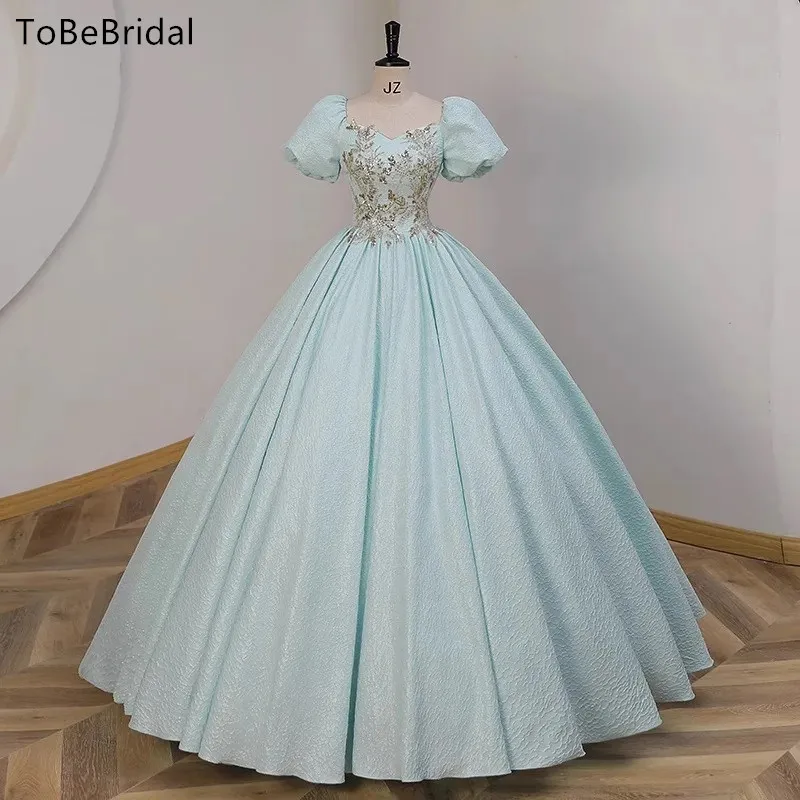 

Elegant Sweetheart Princess Prom Dress Tight Corset Fluffy Short Sleeve Wedding Party Dress Formal Women's Evening Dresses 2024