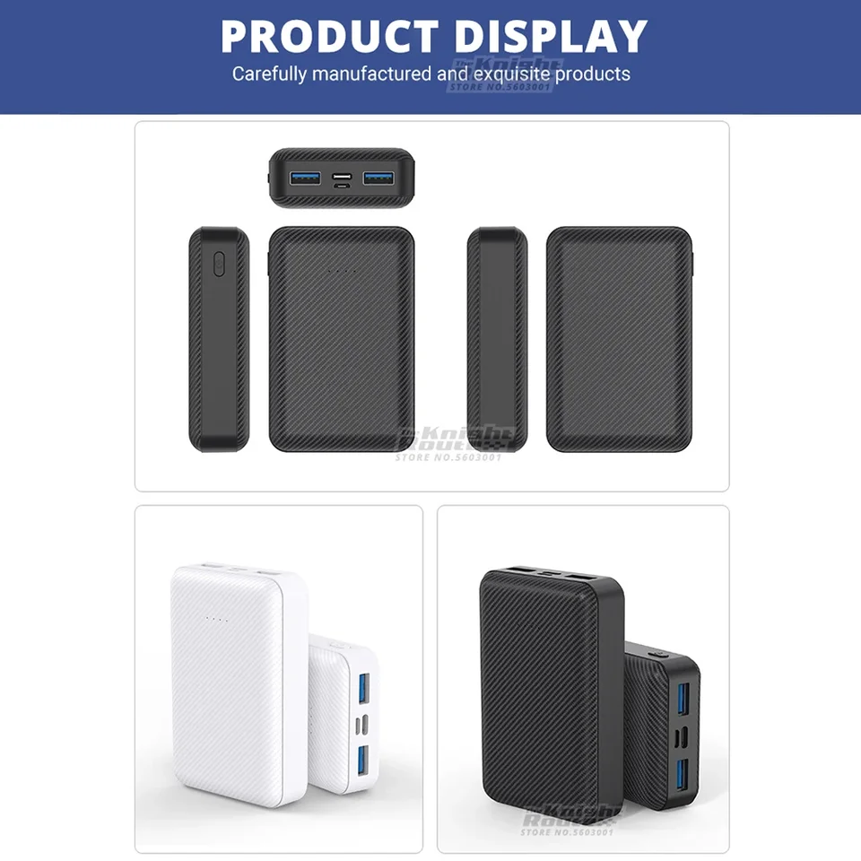 5V 2A Gilet Riscaldato Batteria, Powerbank da 10000 mAh, Batteria di Ricambio per Gilet Riscaldato con Cavo di Ricarica USB-C, Caricabatterie per Cellulare per iPhone, Android