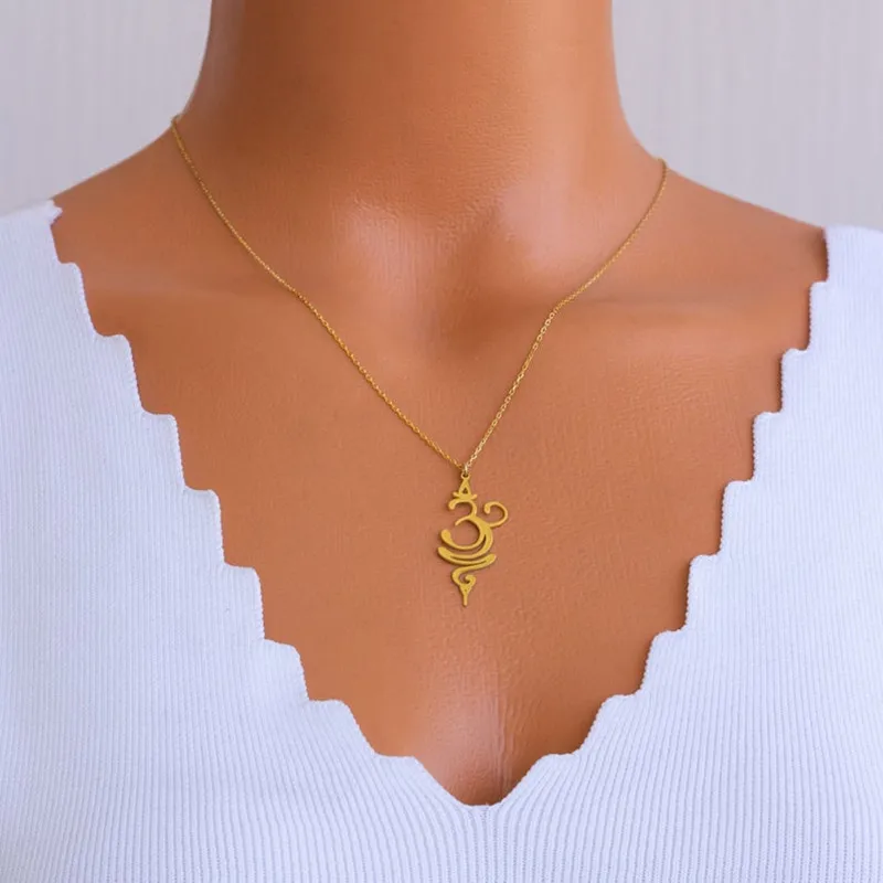 Breathe Gold-color Necklace Simple Smooth Spiritual Yoga Symbol Handmade Minimalist Necklace Thanksgiving Day Jewelry Gifts 2