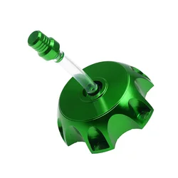CNC Aluminum Racing Gas Fuel Tank Cap with Vent Cap (Green)
