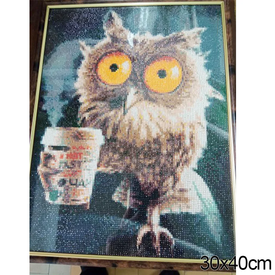 AZQSD 5D Diamond Mosaic Owl Needlework DIY Full Sets Diamond Embroidery Animal Picture Of Rhinestones Home Decor