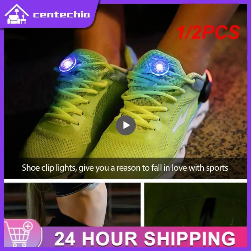1/2PCS Luminous Shoe Clip Luminous Evening Running Safety Shoe Clips Outdoor Cycling Sports Safety Warning Light