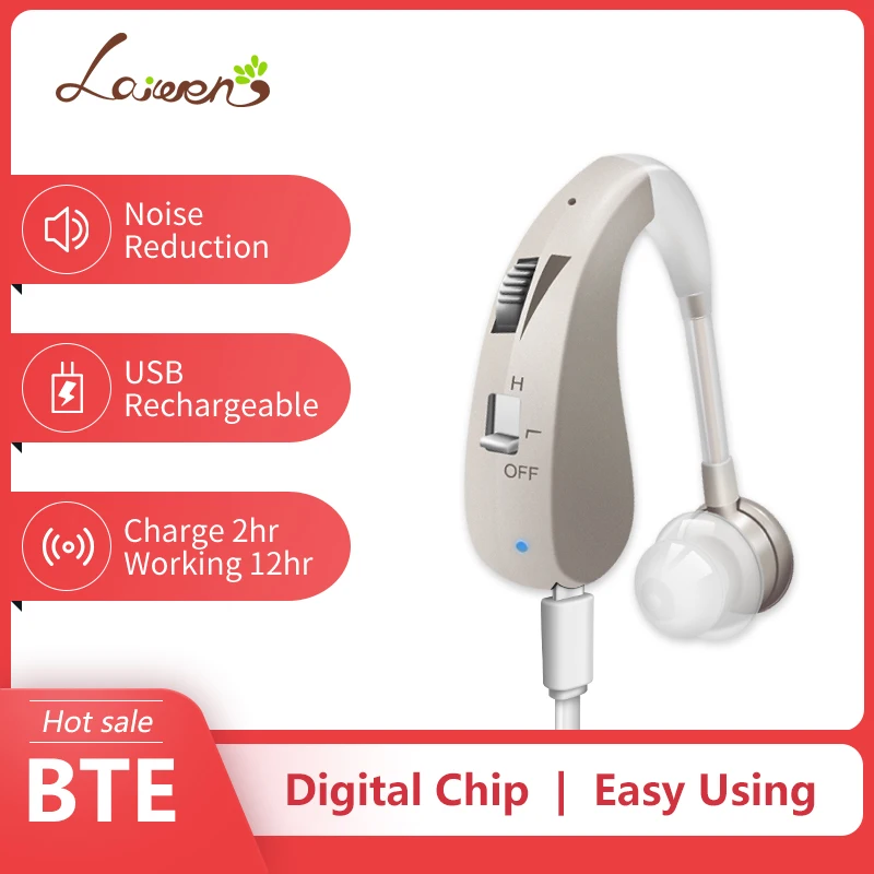 Rechargeable Hearing Aid BTE Hearing Aids Adjustable Tone Sound