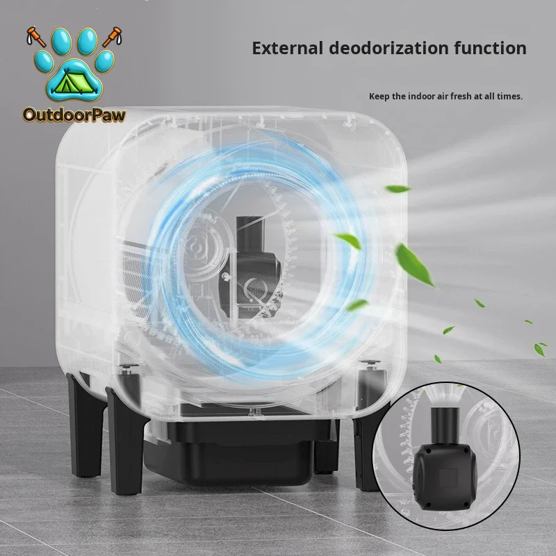 Automatische, intelligente elektrische Katzentoilette mit Selbstreinigungsfunktion aus ABS-Kunststoff, Schnellsandschaufel und großem Fassungsvermögen_voghion.com