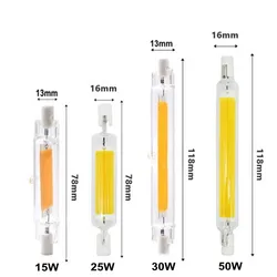 NEW LED R7S 118MM 50W Superbright Powerful Spotlight 78mm118mm AC220V 110V COB Lamp Bulb Glass Tube Replace Halogen Lamp Light