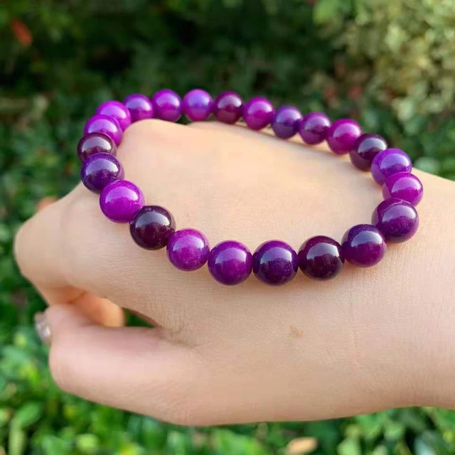 Natural Stone Dark Purple Sugilite Jades Round Loose Beads For