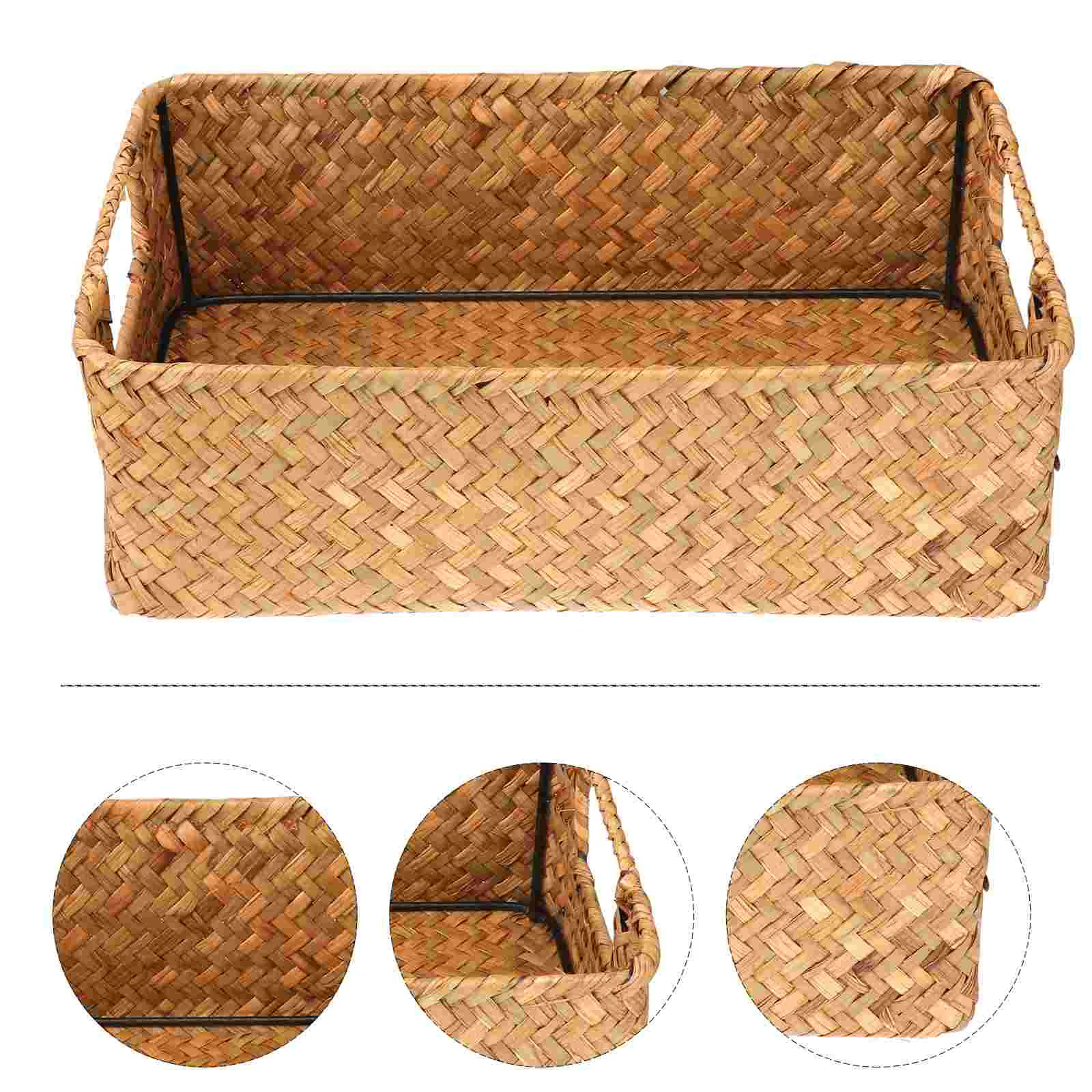 

Cabilock Halloween Decor Rattan Storage Basket Woven Shelf Baskets Handwoven Wicker Basket Organizer Boxes Makeup Clothes Home