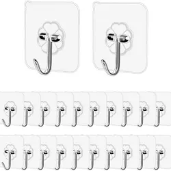Versatile Adhesive Wall Hooks - 10Pcs (Transparent hooks)