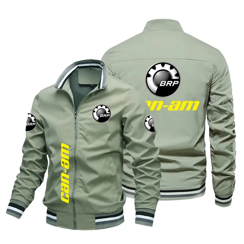 New Men's Harajuku Street Jacket BRP can - am Logo Printed Zip Jacket Hip-hop Baseball Jacket Men's Windproof Motorcycle Jacket