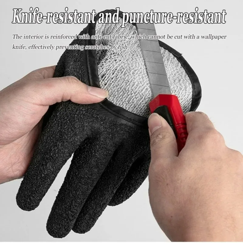Fishing Catching Gloves Magnet Release Anti-slip Protect Hand From Puncture Scrapes Waterproof