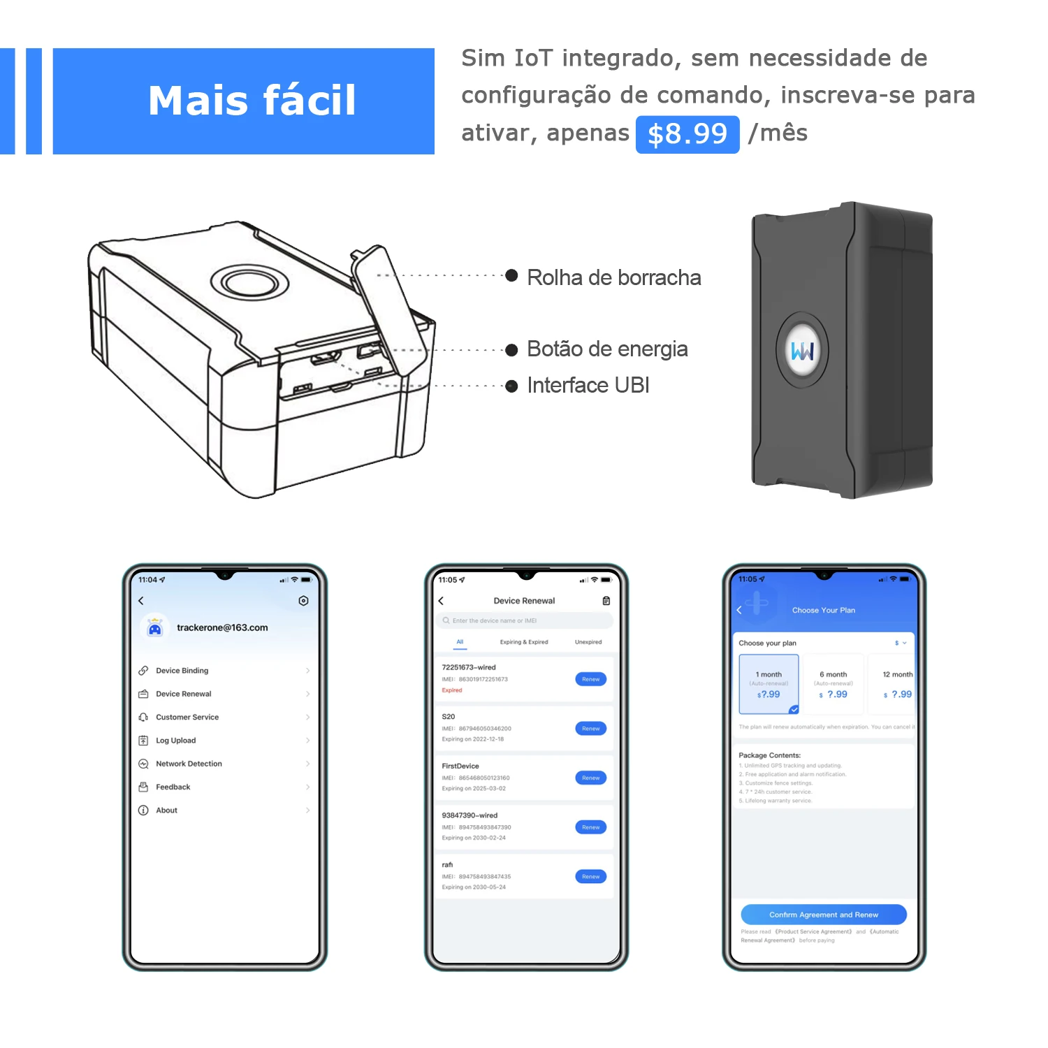 Rastreador GPS Anti-Roubo de Veículo com Assinatura