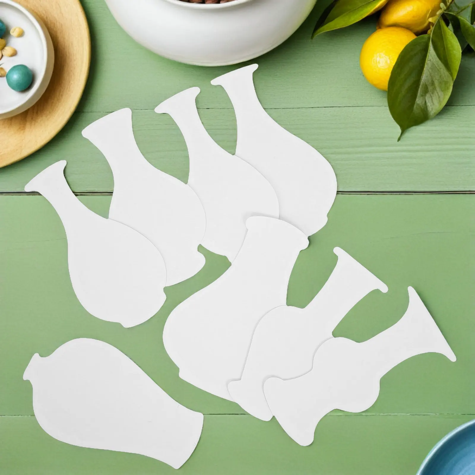 16Pcs 꽃병 모양의 중국 스타일 색칠 종이 공예 키트 어린이 그림 스텐실 두꺼운 판지 낙서 예술 세트 파인 모터