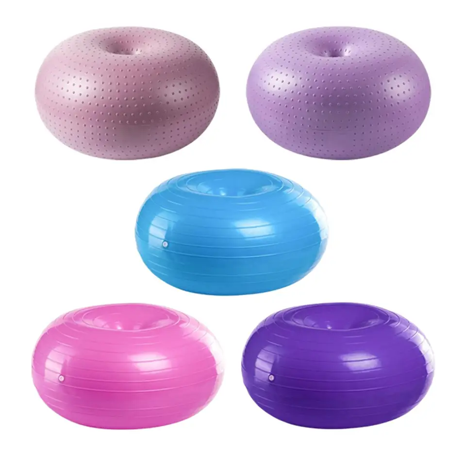 Palla Da Yoga A Ciambella 50 Cm Con Pompa, Antiscivolo, Per Equilibrio, Pilates E Fitness