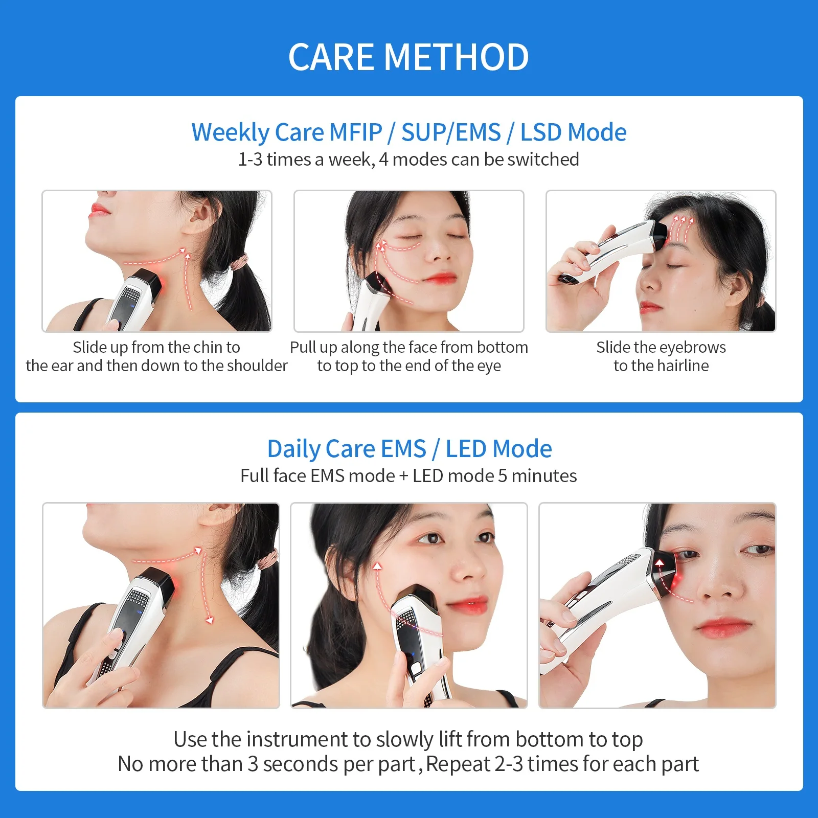 Facial Massager EMS Microcurrent LED Facial Anti-Wrinkle Pulse Beauty Device Neck Lifting Tightening Face Slimming Double Chin Edema Remover