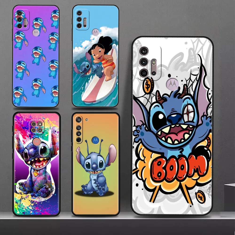 

Case For Motorola G60 G30 G22 G51 G71 One Fusion Plus Edge 20 Lite 30 G9 Play G50 G72 Silicone Phone Cover Anime Stitch Fundas