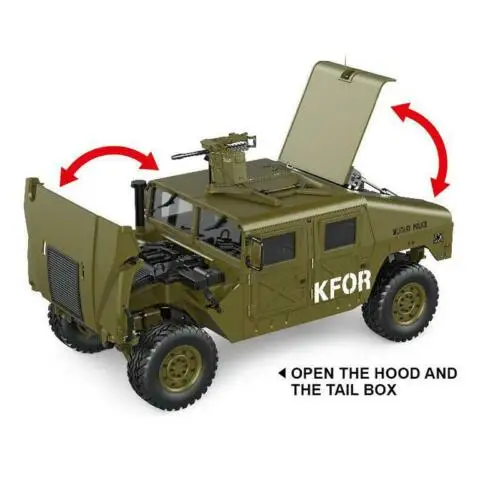 HG P408 1/10 Scale RC U.S. Military Truck 4*4 Crawler Off-road Car Vehicle Model 2Speed ESC Motor Radio Control Toys TH15070 3