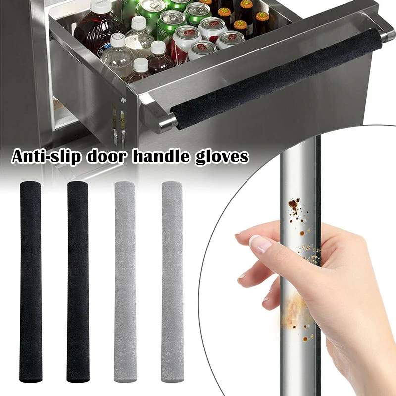 2Pcs Refrigerator Door Handle Cover Anti-Slip Kitchen Appliance Protector Smudges Decor