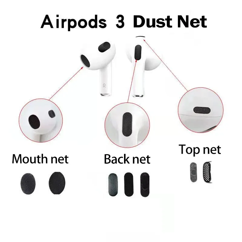 Metal Replace Back Net Top Filter Sound Outlet Anti-rust Sticker Earpiece Handset Net for Airpods 3 Replaceable Earphone Net