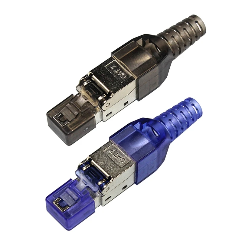 2024 New Cat7 RJ45 Crystal Plug for Head Tool-less Connector No Crimp Tool-Less Cat7 30u Ethernet Network Shielded Connector