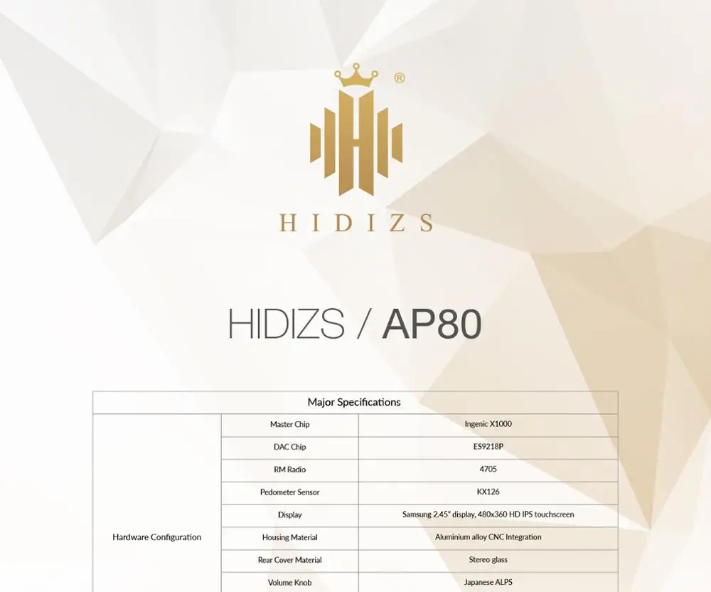 Hidizs AP80 HIFI MP3 Player Portable Touch Screen Sports Bluetooth Music MP3 Player