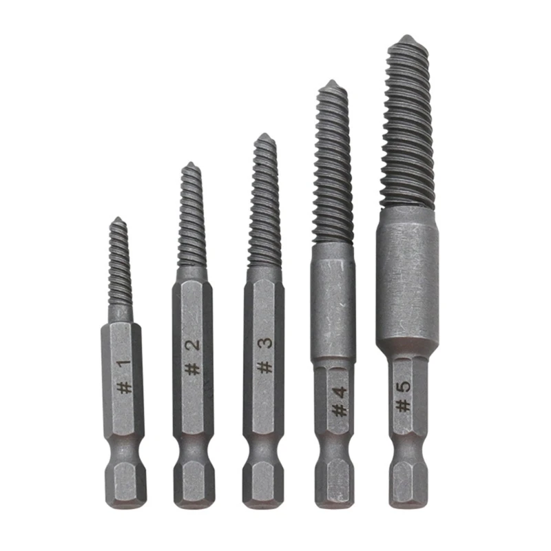 

Damaged Screw Extractor Set Spiral Flute Stripped Screw Remover Drill Bit Tools Dropship