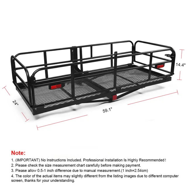 Cargo Carrier Hitch Mount Bicycle Car Racks 400lbs Hitch Cargo