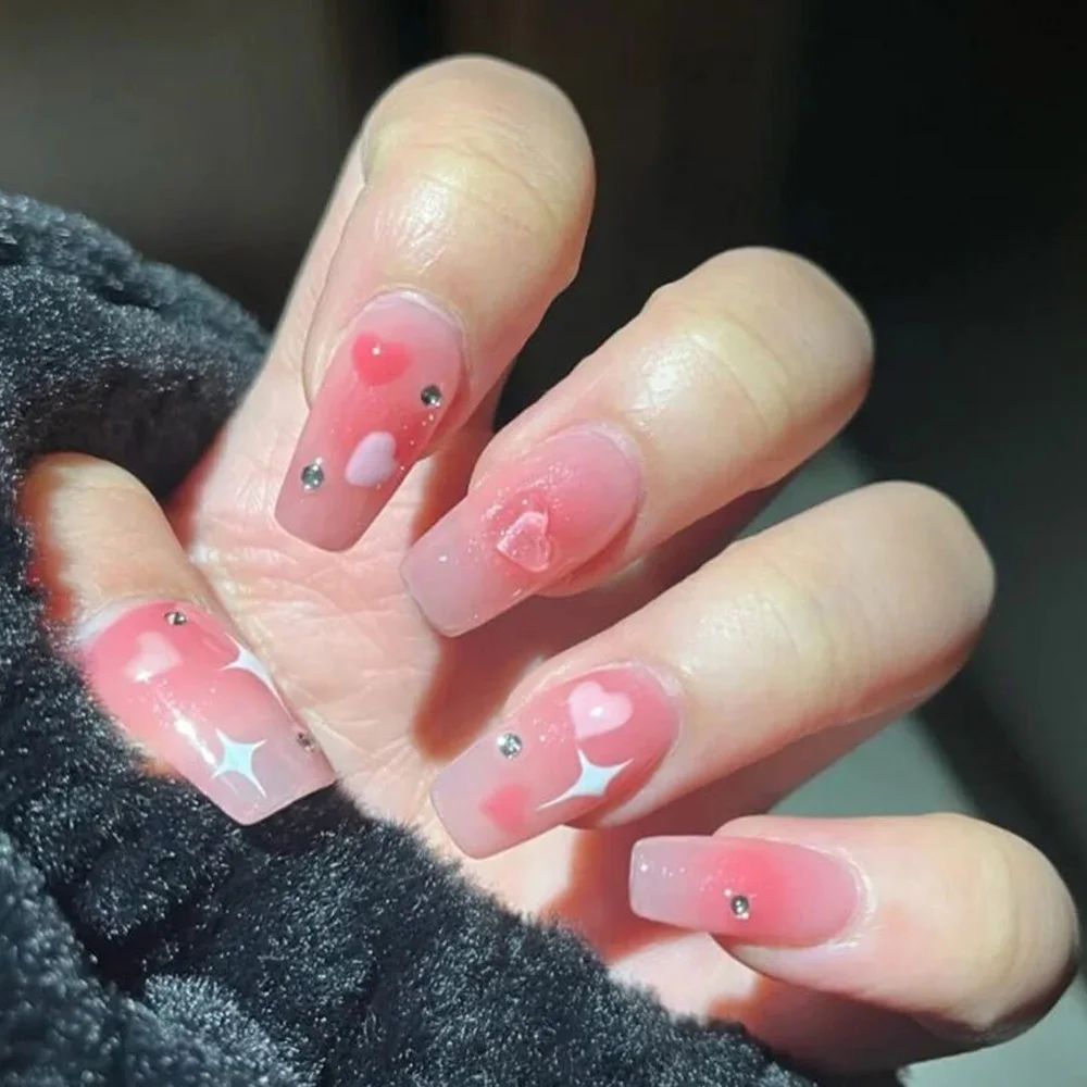 100pcs Uv Sensitive Heart Nail Art Decoration Mix 4/6/8mm Light Color  Change Rhinestone Gems Kawaii Resin Peach Heart Parts Yt-7 - Rhinestones &  Decorations - AliExpress