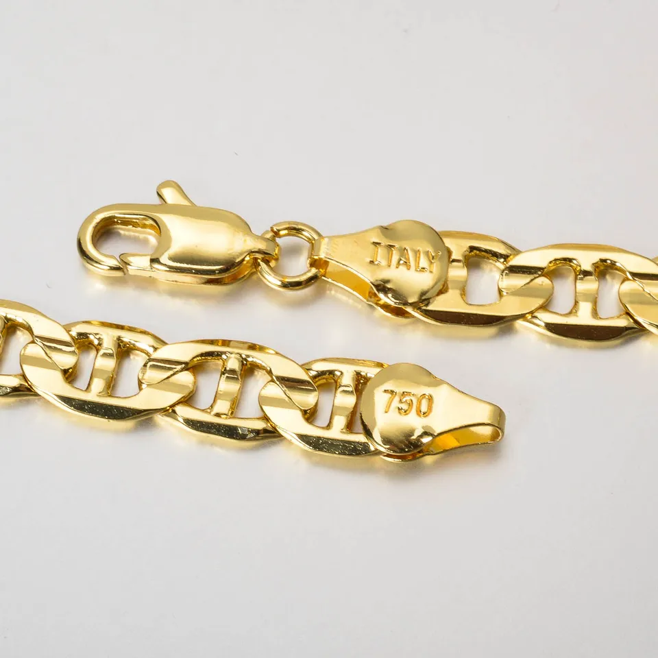 Punk Thick Chain Necklace Gifts Trendy Luxury Italy 750 18k Gold