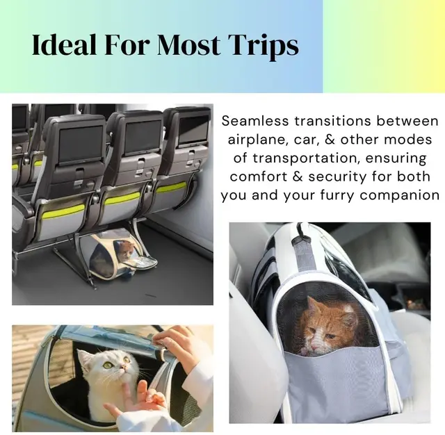 Cat Backpack, Pet Backpack Carrier for Small Dogs and Small to Medium Cats, Travel Pet Carrier with Soft Padded, Reinforc 4