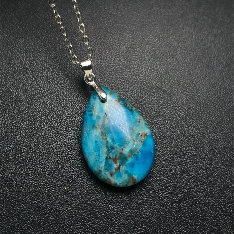 Natural Apatite Pendants Sterling 925 Silver Gemstone 17*25mm Divination Spiritual Meditation Fine Jewelry For Women Gift