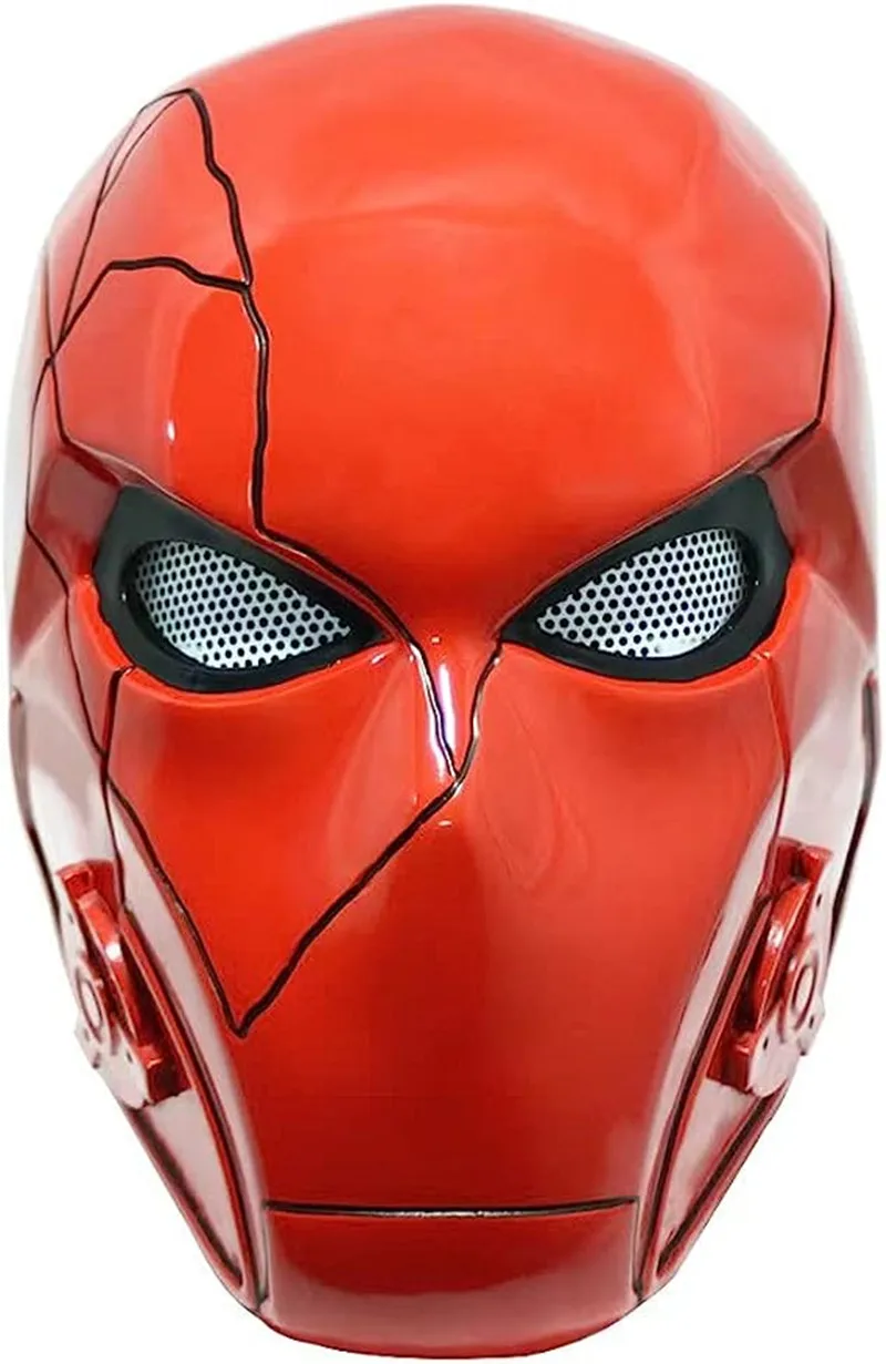 

Red Hood Helmet with Crack Mask Cosplay Helmet Halloween Costume Prop Fans Collection