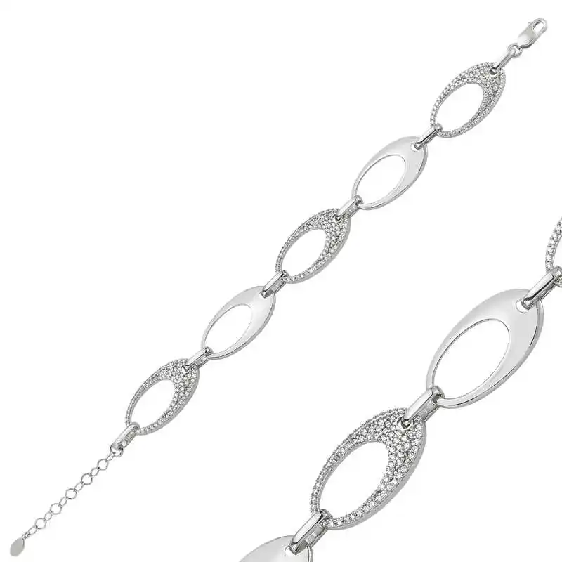 

Tevuli 925 Sterling Silver Cubic Zirconia Oval Lady Bracelet