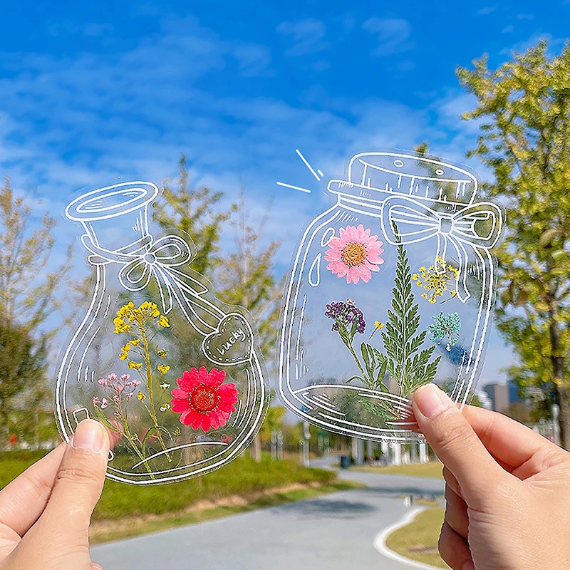Transparent Dried Flower Bookmarks DIY Handmade Book Marks Glassware Stickers Flower Page Clips 20Pcs