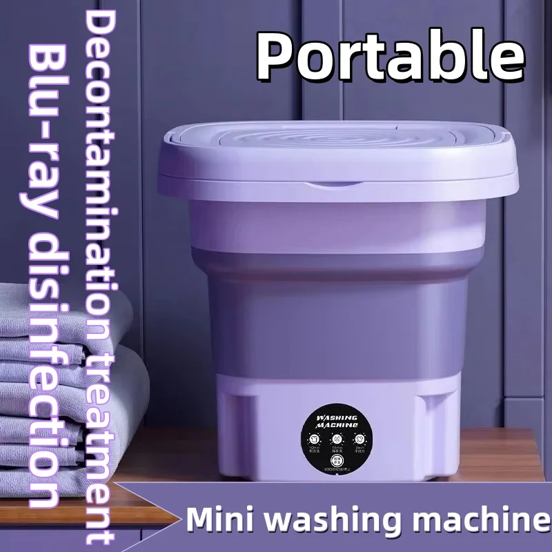 8L foldable retractable portable small washing machine with rotating socks and panties washing machine for home mini mac washing machine