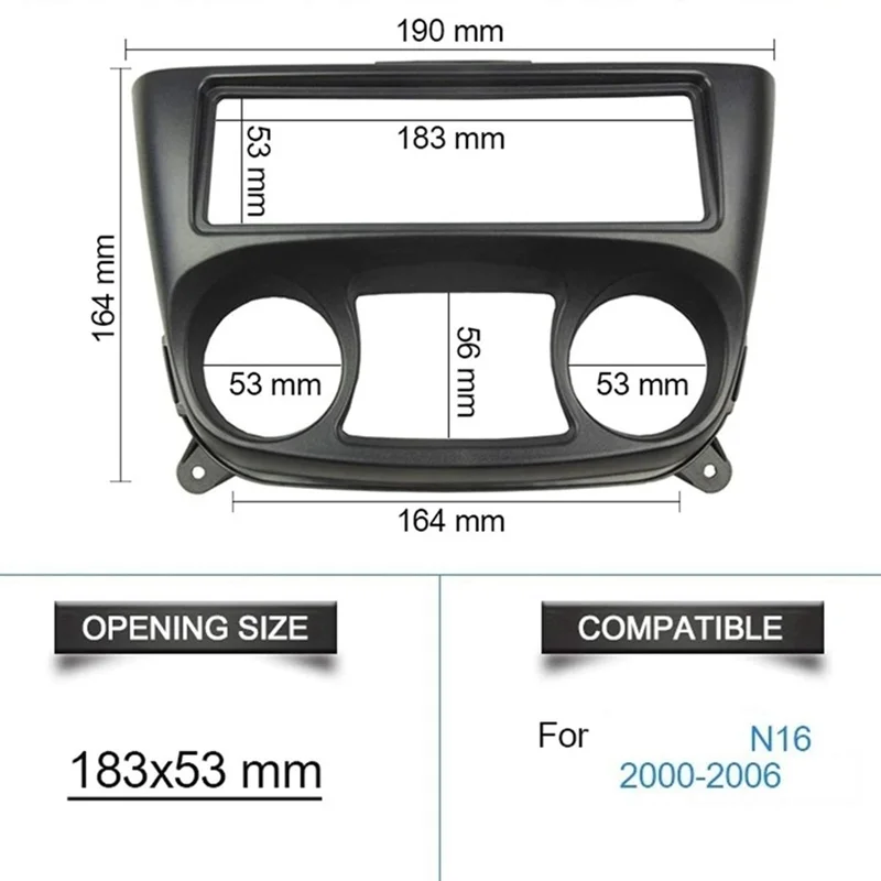 Single Din Car Radio Fascia Frame Stereo CD DVD Player Panel Bezel Adapter Cover For Nissan Almera Sentra N16 2000-2006