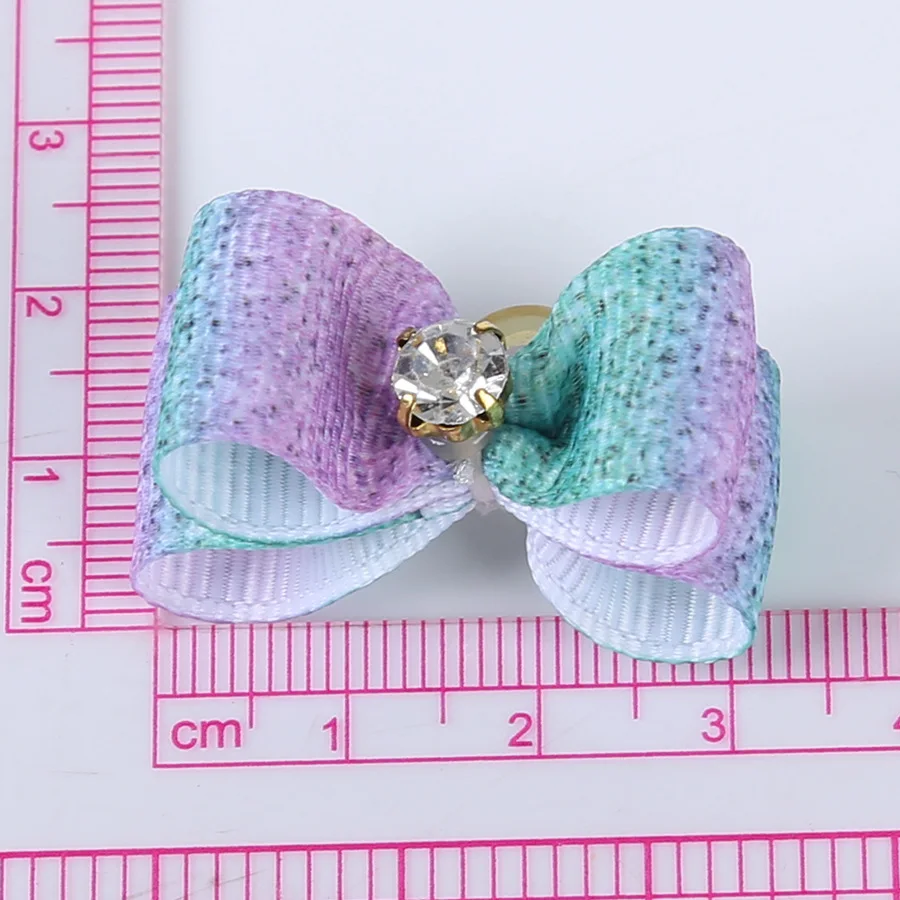 10Pcs/lot Dog Hair Bows Rubber Band Mixed Colors Cat Grooming Hand-made For Pet Puppy Cat Bowknot Mini Accessories 4