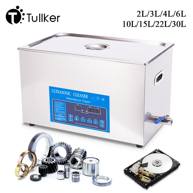 Tullker 2L 6L 10L 30L Degassing Ultrasonic Cleaner SUS304 Tank Denture Jewelry PCB Car Engine Metal Lab Ultrasound Cleaning Bath 1