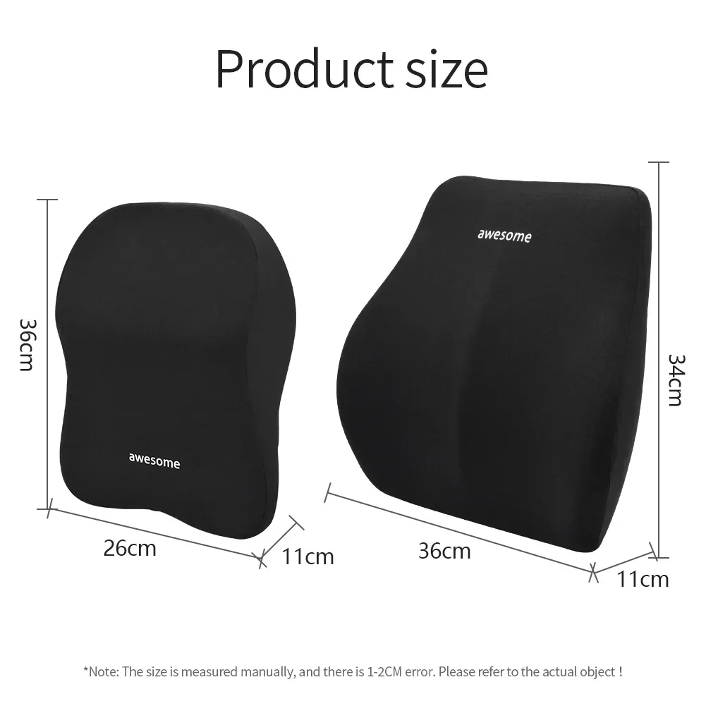 자동차 요추 지원 머리 받침 목 베개 메모리 폼 LumbarPillow 부드러운 목 베개 쿠션 좌석 쿠션 등받이 목 베개